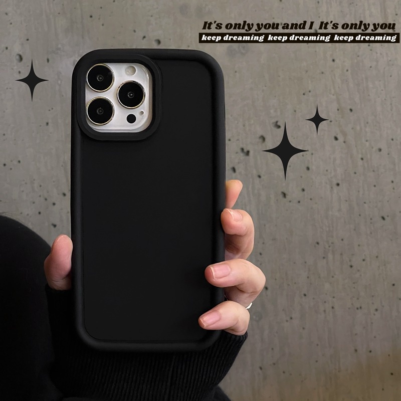 【Corundum Series】Skin Feel Silicone Soft Case IPhone XR XS Max 11 12 13 14 Pro Max for Girl Women's Fashion Purple Color Phone Case Black Brown