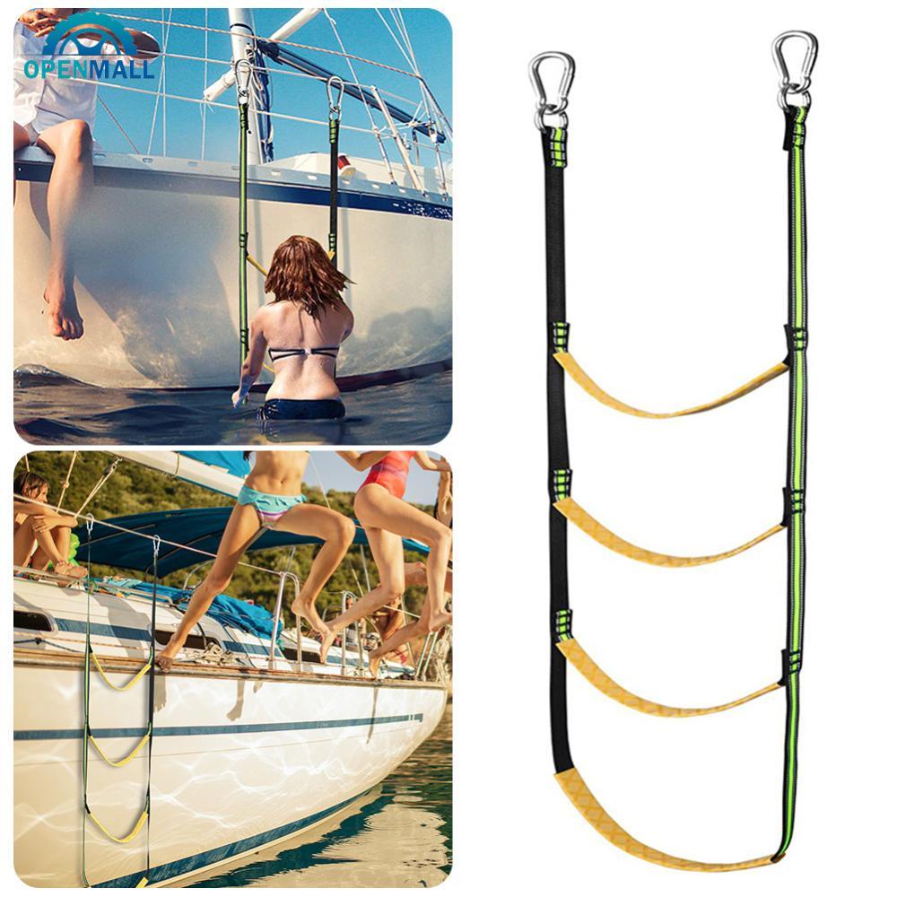 Openmall 3 /4/5 Step Boat Rope Ladder Extension Bantu Perahu Tangga Lipat Tangga Renang Untuk Perahu Layar Kayak Perahu Motor Kano Speedboat D7P4