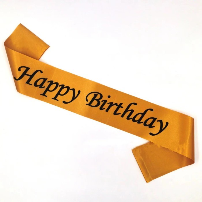 Sash Happy Birthday / Selempang HAPPY BIRTHDAY Polos Sablon