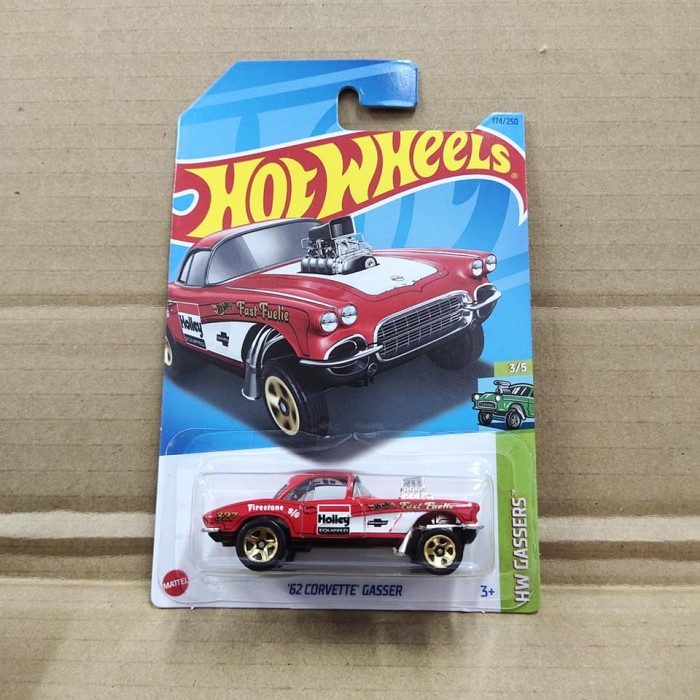 Hotwheels 62 Corvette Gasser Merah - Lot J 2023