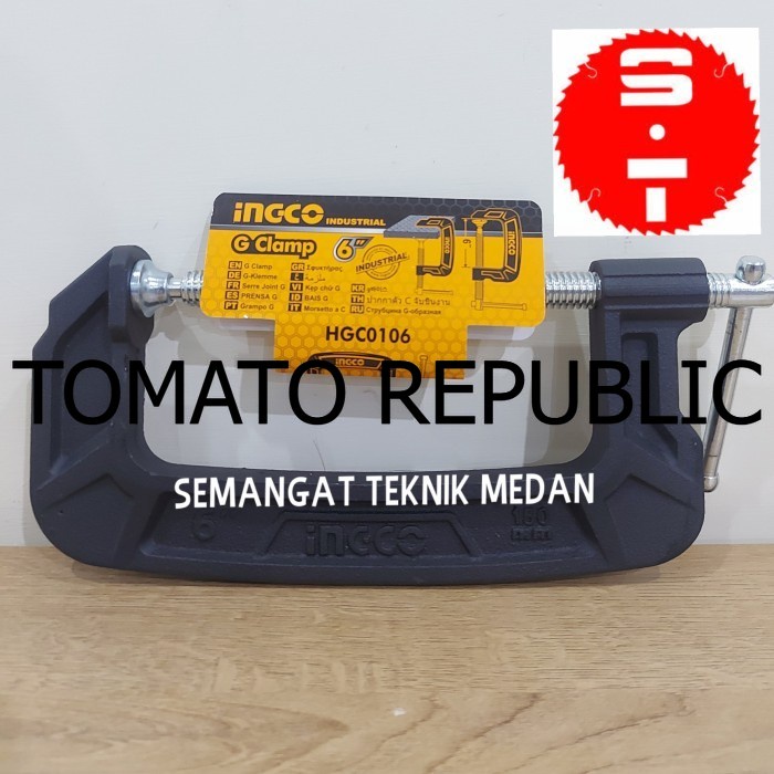 Murah 6" KLEM KAYU CATOK JEPIT PENJEPIT C G CLAMP BAIS BESI 6 " INCH INGCO FOL239