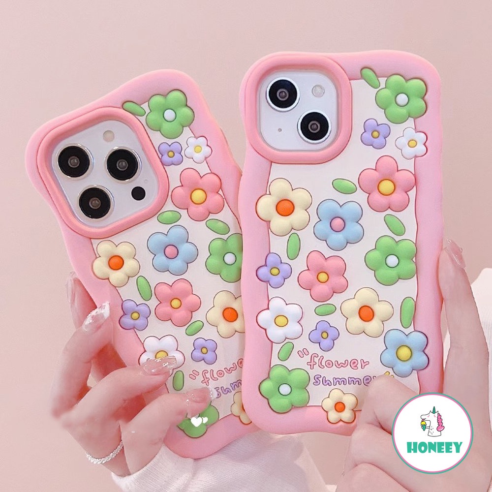 IPHONE Casing Ponsel Motif Bunga Mawar Pink Lucu Untuk Iphone14 13 12 Pro Max Casing Iphone11 14pro 13pro 12pro Shockproof silicagel Soft Cover