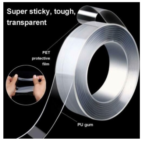 

Double Tape Isolasi Selotip Magic 2 Sisi Kuat Dicuci Tanpa Bekas Multifungsi 3 dan 5 meter