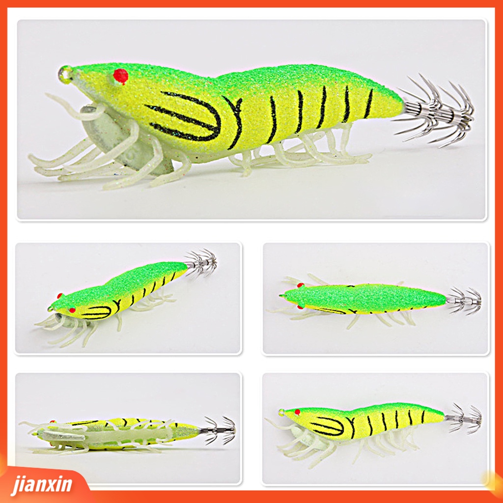 (In Stock) 11.7cm /20.5g Memancing Umpan Cumi Kait Simulasi Kulit Hidup Warna Terang Kaki Lembut Pengerjaan Halus Universal Bercahaya Udang Buatan Gurita Umpan Perlengkapan Memancing