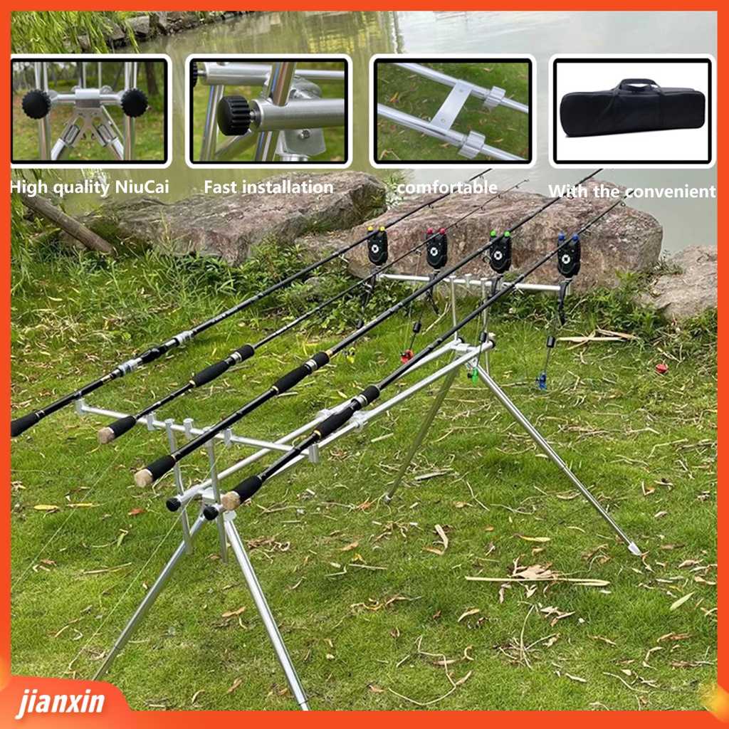 (In Stock) Rak Joran Pancing Cepat Lipat Adjustable Aluminum Alloy Fish Pole Holder Locker Untuk Ikan Gurame