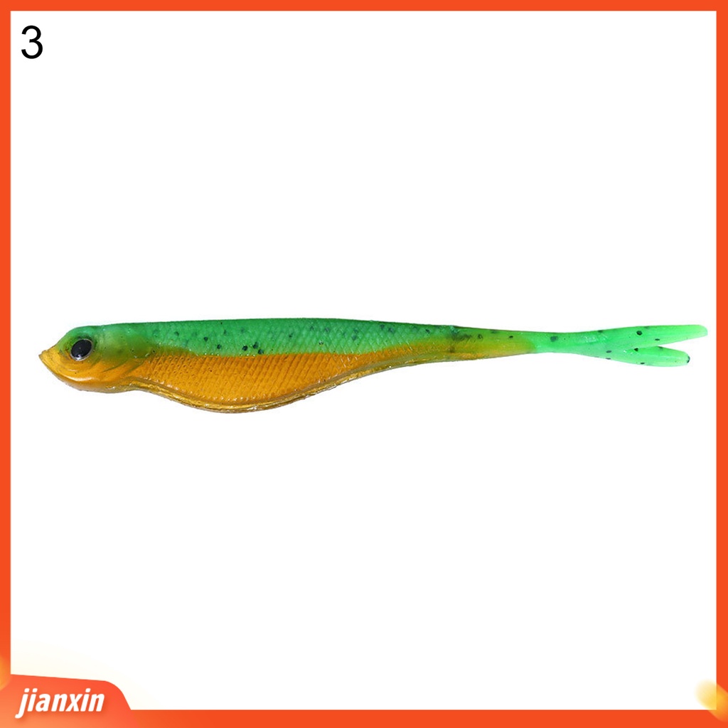 (In Stock) 5 Pcs 12 cm Bicolor Ekor Ganda Palsu Bionic Lure Lembut Umpan Ikan Aksesori Memancing
