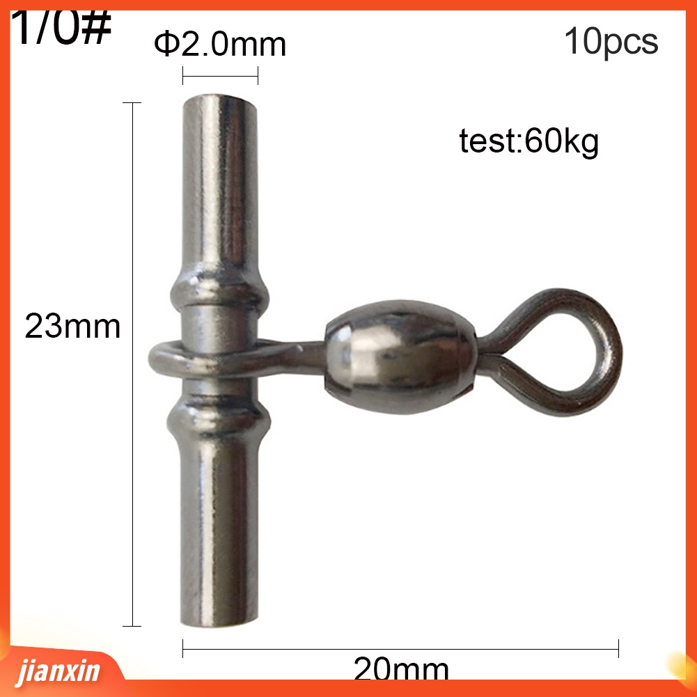 (In Stock) 10Pcs Crimp Pancing Putar Cross-line Crane Swivel Tackle Konektor Tembaga