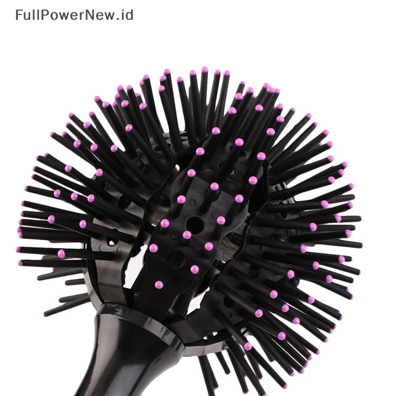 Power Sikat Rambut Bulat 3D Sisir Salon Make Up Alat Styling Bola 360derajat Magic ID