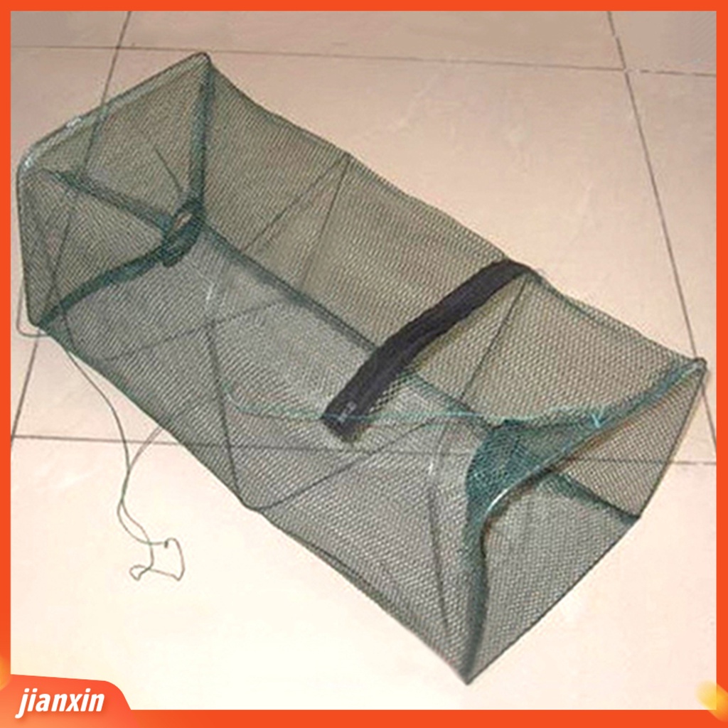 (In Stock) Perangkap Ikan Kandang Pancing Persegi Lipat Nilon Anti-Korosi Universal Untuk Angling