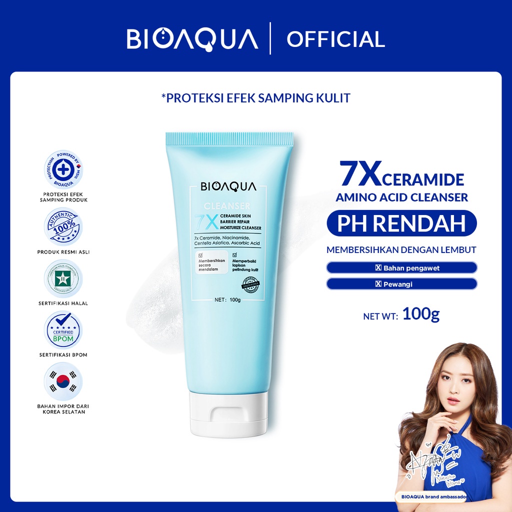 BIOAQUA 7X Ceramide Moisturizer Cleanser Cuci Muka 100g