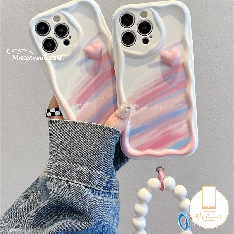 Casing Gelang Love Heart Untuk Oppo A15 A17 A12 A7 A57 A16 A16s A55 A16K A77 A31 A5s A9 A54s A3s A95 A52 A16E A53 A1k A17k A92 A76 A74 A5 A96 A54 Penutup Pelangi Graffiti Cat Air