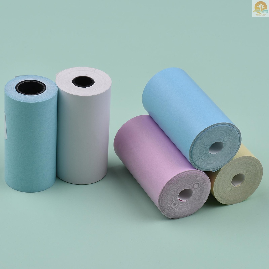 In Stock 5PCS Color Thermal Paper Roll Set 57x30mm/2.17x1.18in Kwitansi Foto Gambar Memo Printing Kompatibel Dengan Peripage/Paperang Pocket Printer Instant Photo Printer