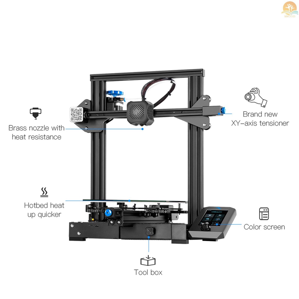 In Stock Creality 3D Ender-3 V2 3D Printer Kit All-Metal Struktur Terintegrasi Silent Mainboard Baru UI Display Screen Support Resume Printing 220x220x250mm Build Volume Dengan 2KG PL