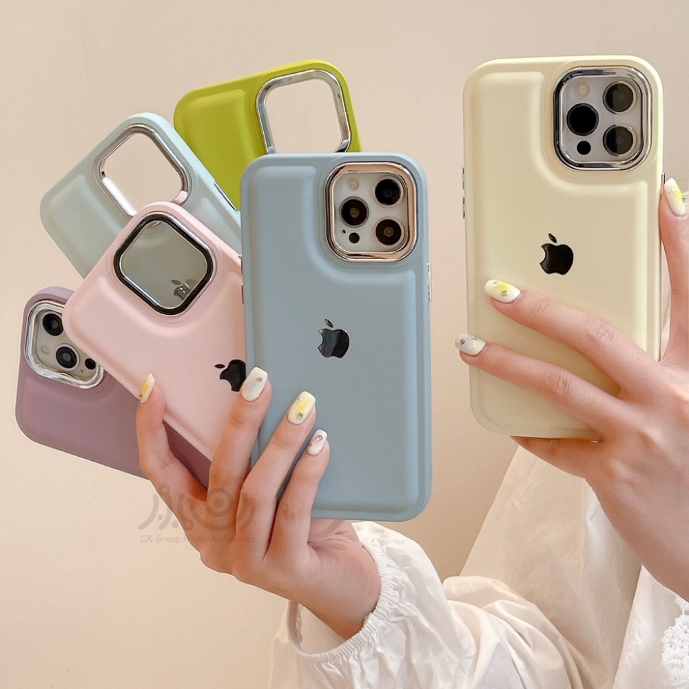 Casing Silikon Warna Permen Untuk Iphone14 12 11 13 Pro Max14 Plus Logo Silver Lucu Soft Casing iPhone Shockproof Cover