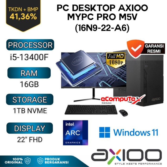 PC DESKTOP AXIOO MYPC PRO M5V (16N9-22-A6) i5 / INTEL ARC 380-6GB TKDN