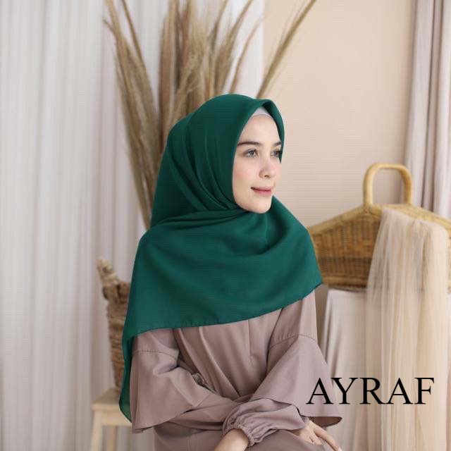 COD hijab segiempat bella square tepi neci size 115x115 warna hijau botol/kerudung jilbab segiempat 