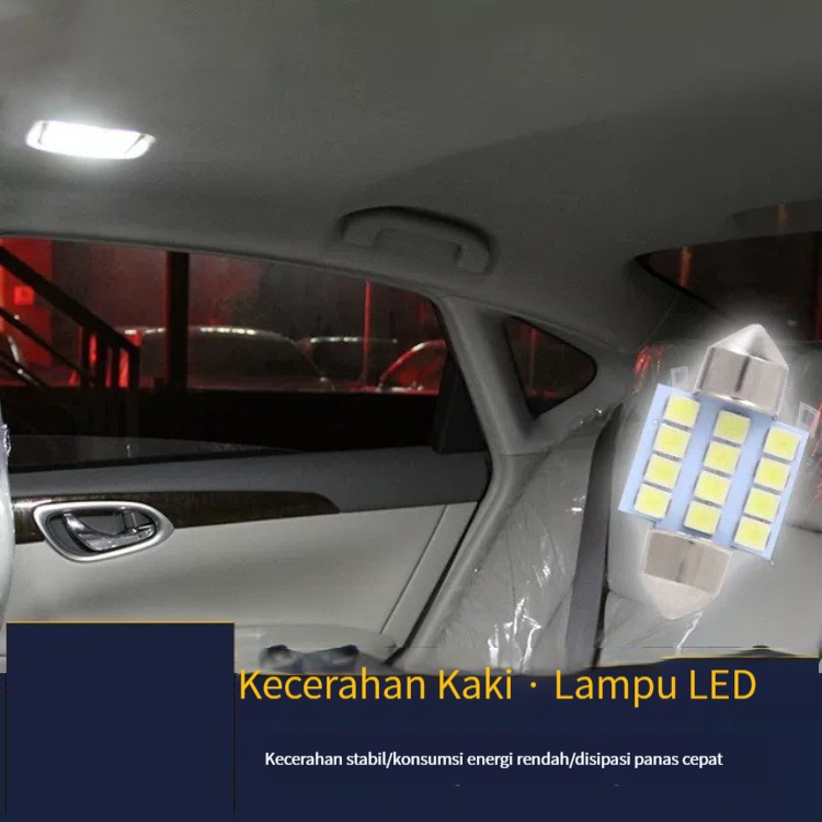 (Stok, Dikirim dari Jakarta) Lampu Baca Mobil Super Terang Lampu Kotak Ekor Mobil Steker Kecil T10 D