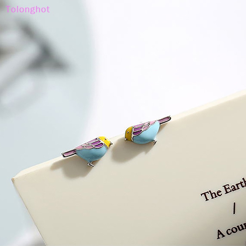 Tolonghot&gt; Fashion Warna Epoxy Burung Anting Sederhana Lucu Hewan Stud Earrings Perhiasan Hadiah well