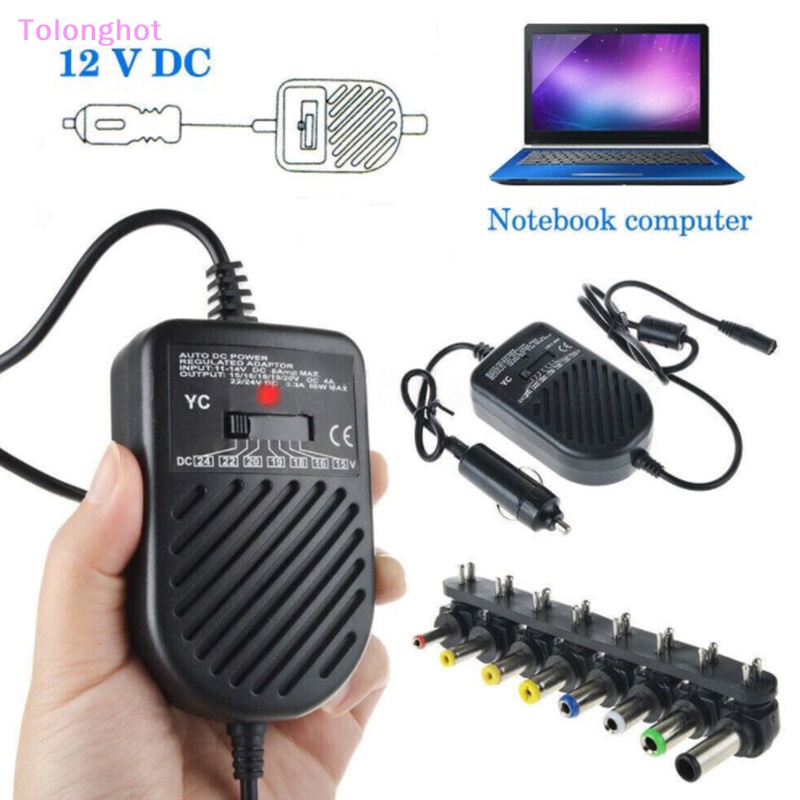 Tolonghot&gt; 80W DC Charger Mobil Laptop Notebook Adapter Adjustable LED Auto Power Supply 8colokan Yang Dapat Dilepas Charger Komputer Dengan Baik