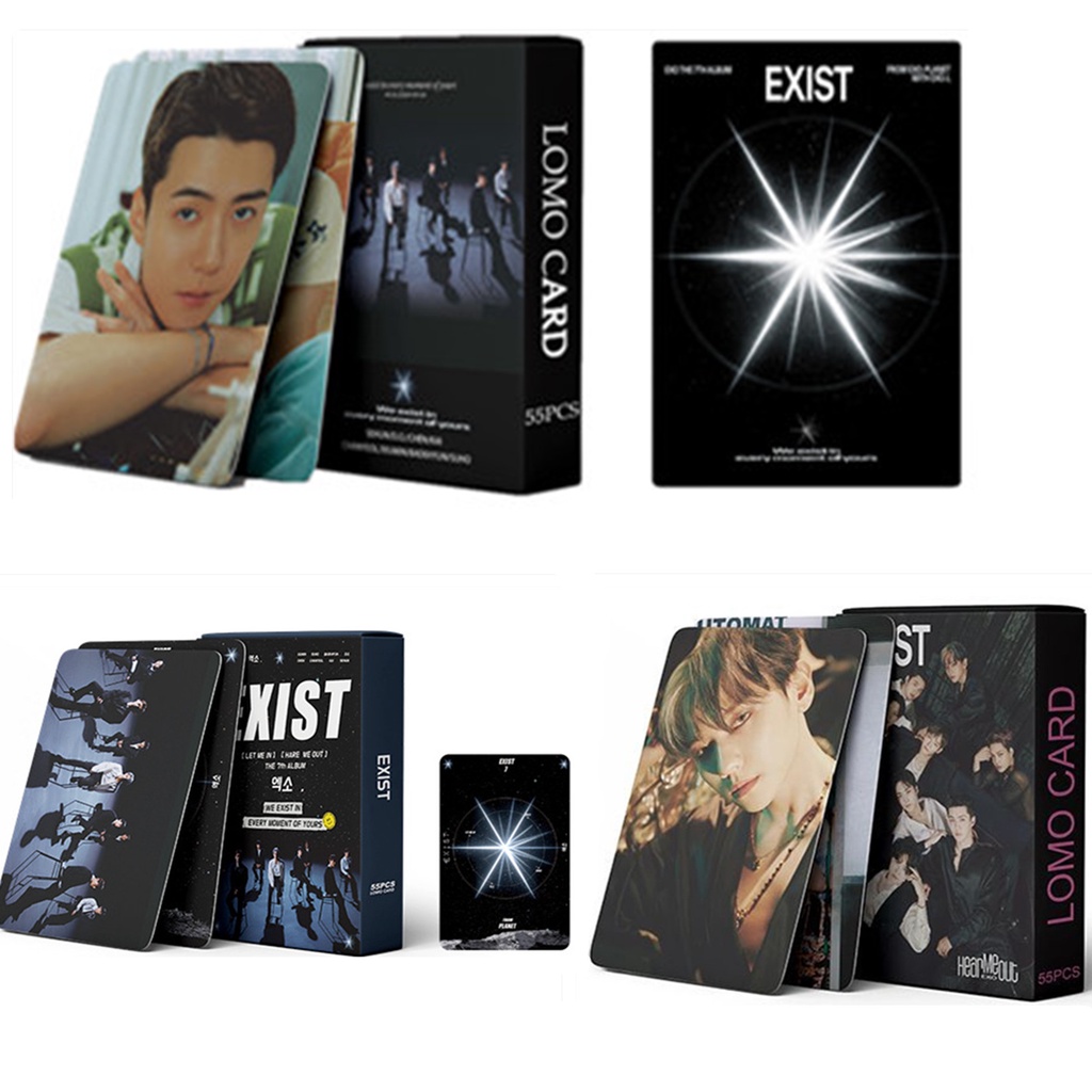 55pcs /box 2023 EXO Eksis Photocards Album Kartu Lomo Laser Solo Kpop Collection