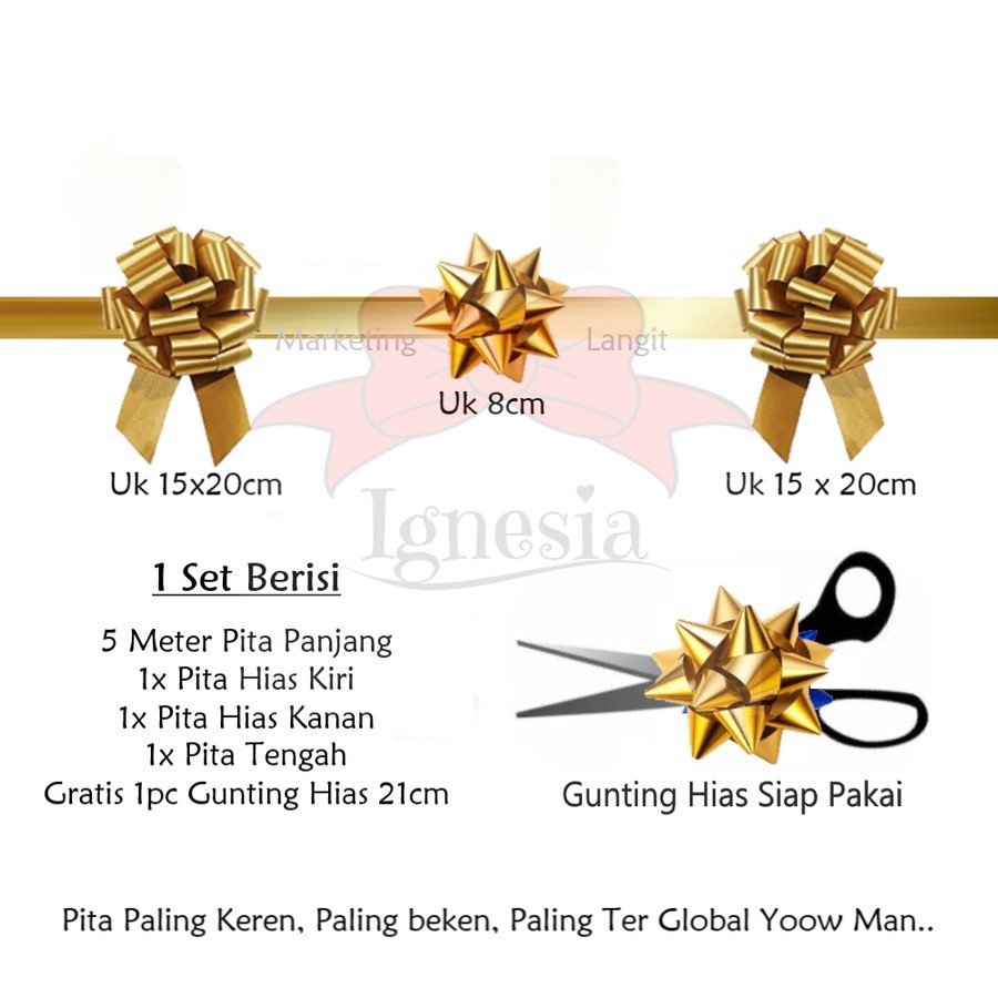 

Pita Peresmian Gold Silver METALIK Gunting Pita Kantor Grand Opening Toko Acara Pembukaan Usaha