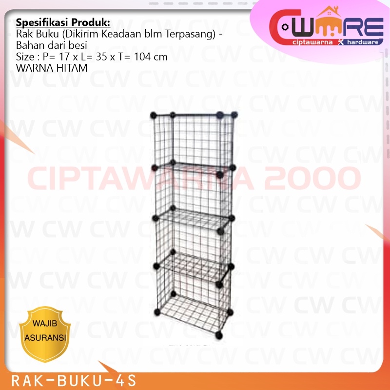 

Rak Pakaian Buku Mainan Storage Box Lemari susun 4 tingkat