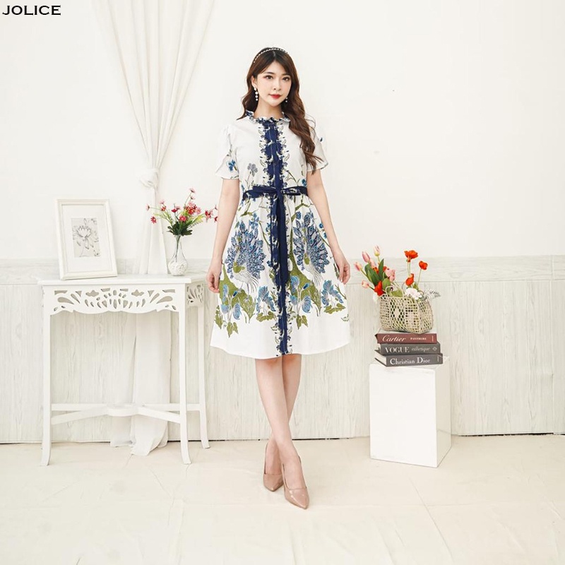 Evercloth Jolice Dress Batik Modern Wanita Gaun Terusan Jumbo