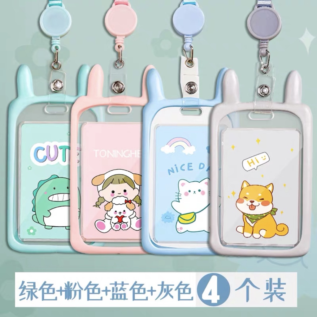 

Name Tag ID Card Holder Gantungan Kartu Lucu Gambar Kartun Karakter / Kalung Kartu untuk Anak 3