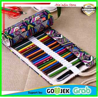 

MARCO Bohemian Tas Pensil Gulung Canvas 48 Slot 20.5x55cm - EN-71