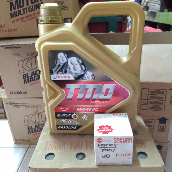 Paket Oli Tmo Gold Bensin 0W-20 + Filter Oli Yaris
