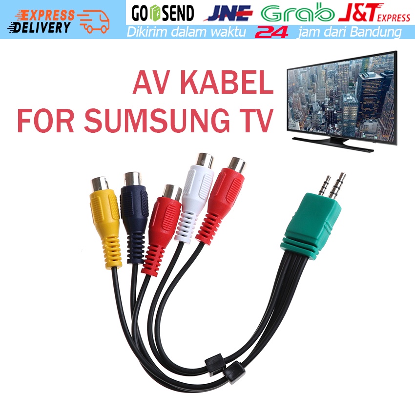 Pasokan Kabel AV TV LCD Samsung / Kabel Sinyal Komponen 3.5 + 2.5 ke Kabel Video 5RCA / Kabel AV Gan