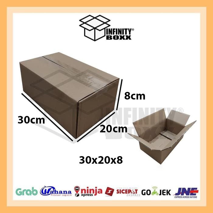 

kardus box luar polos packaging packing 30x20x8 cm SHEET POLOS