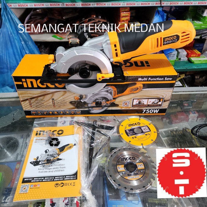Berkualitas MFS1251 MESIN BELAH SERBAGUNA CIRCULAR SAW 5" 750 WATT INGCO MFS 1251 WSD547