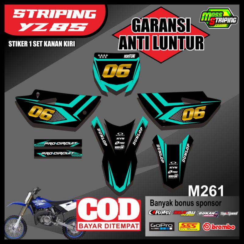 MASS Striping- Striping Sticker List Variasi Motor Trail Yamaha YZ 85 New  semi fullbody bisa custom