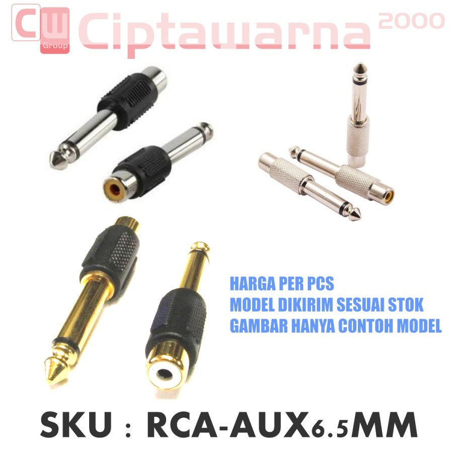 Jack Aux 6.5mm Gitar to RCA sambungan mixer audio mic converter