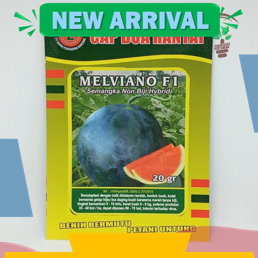 Benih Semangka MERA BULAT NON BIJI SEEDLESS Merah F1 MELVIANO - Bibit UNGGUL KARYA ANAK BANGSA