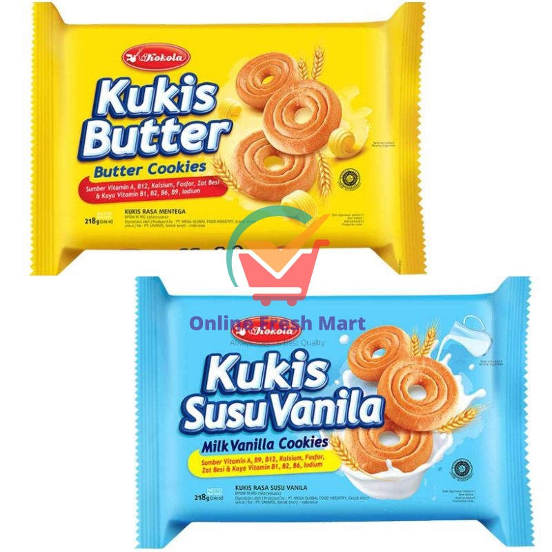 

Kokola kukis Butter Vanilla 218g biskuit cookies - Online Fresh Mart Denpasar