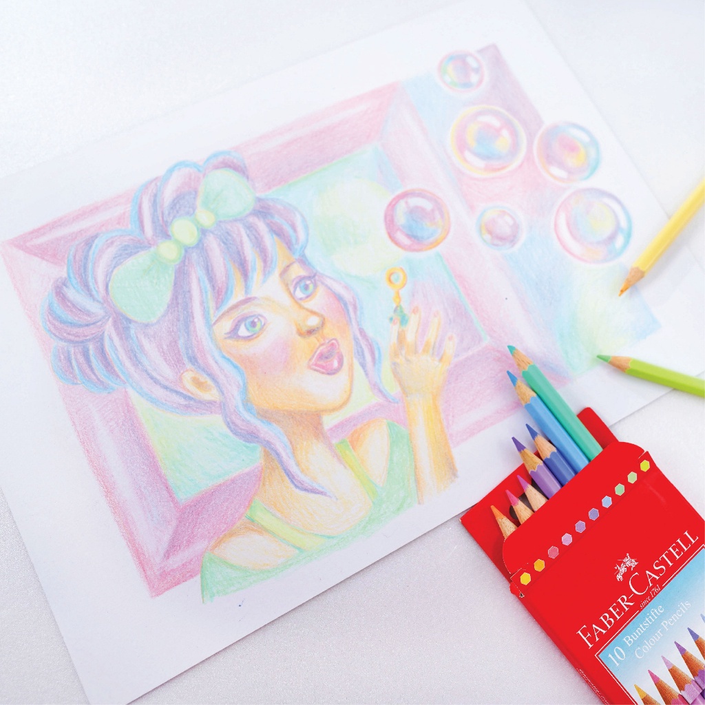 

RK Faber Castell Colour Pencils Pastel Hexagonal Set 10 / Pensil Warna Faber Castel Pastel 10 Warna