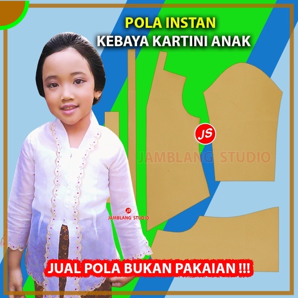 Pola Instan Kebaya Kartini Anak Anak | Aneka Pola