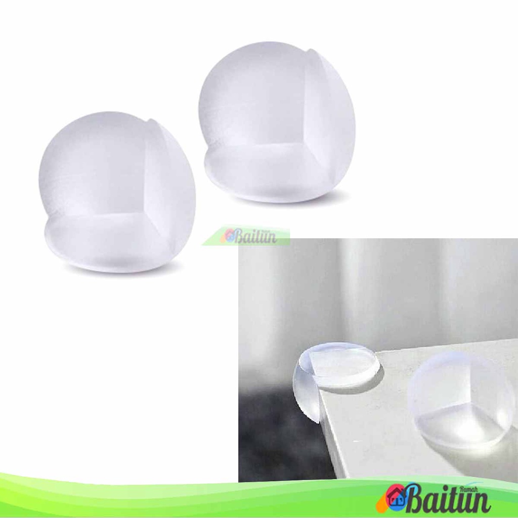 Baitun Alat Pengaman Pelindung Sudut Meja Silicon / Pengaman Siku Kursi Silikon Transparant Kecil Be