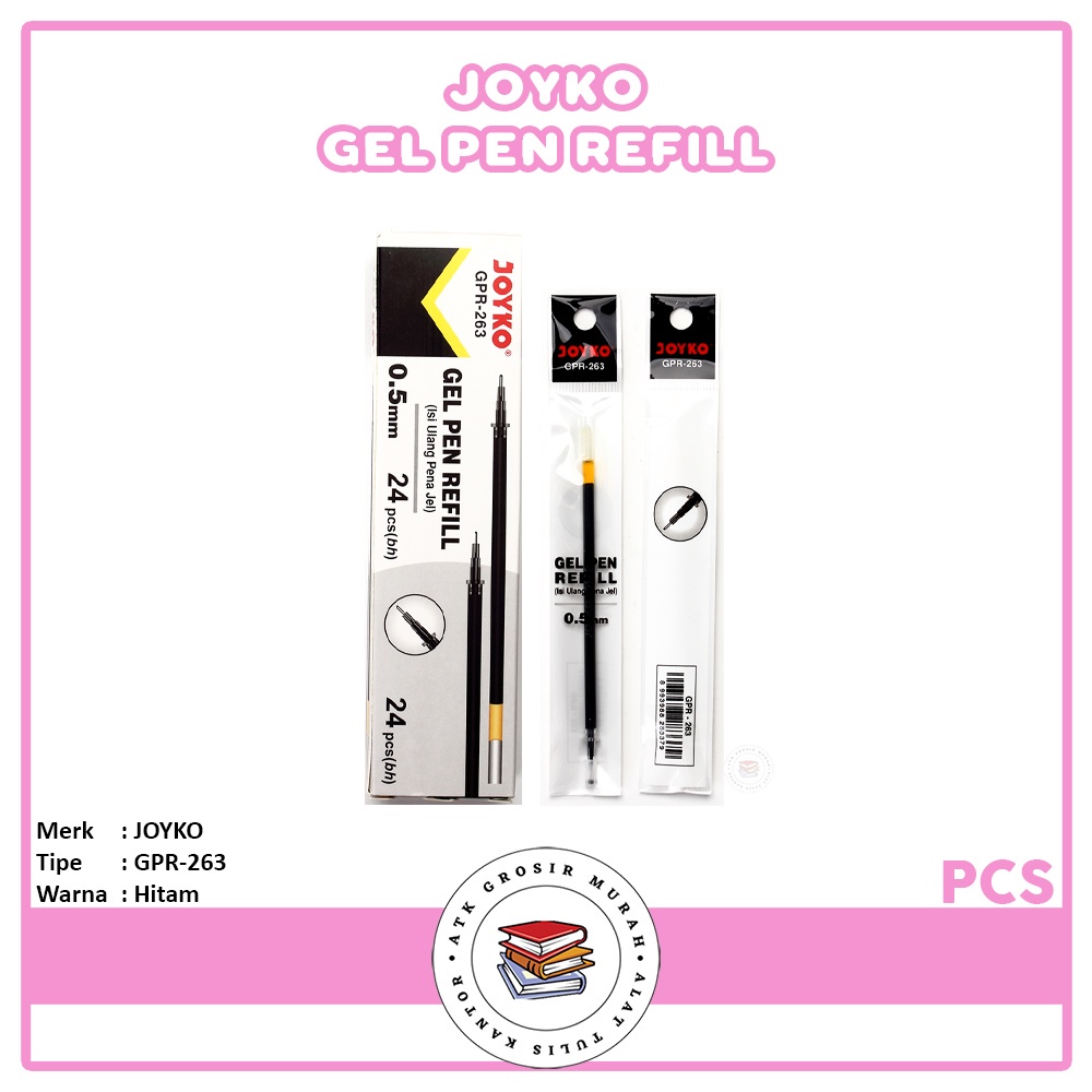 

JOYKO - REfill Gel Pen GPR-263 For JK-100NT 0.5mm Hitam - Pcs