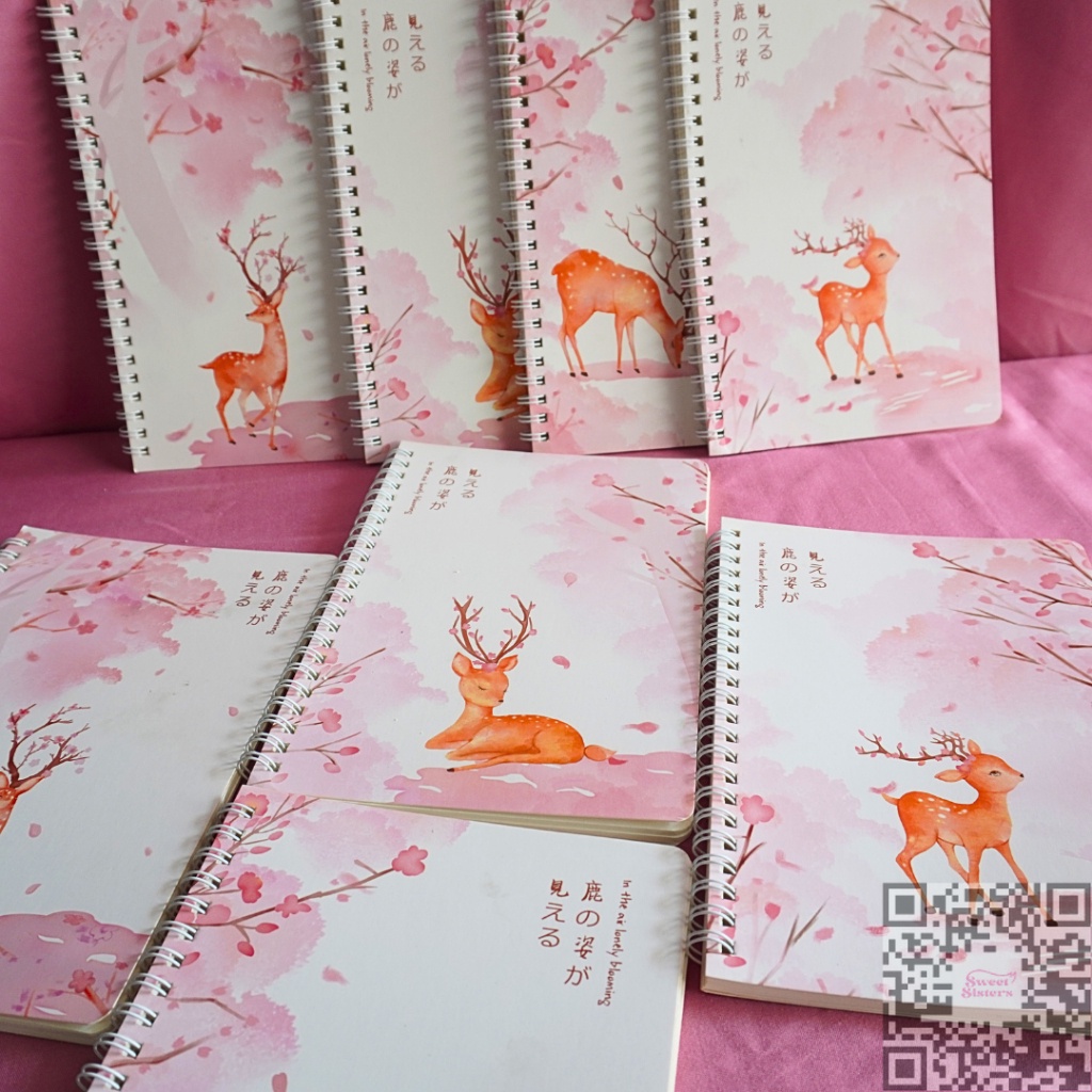

[RANDOM Cover] Buku Catatan Harian Tulis 60 Lembar Notebook Deer Spiral A5 Hard Cover Aesthetic Diary Journal