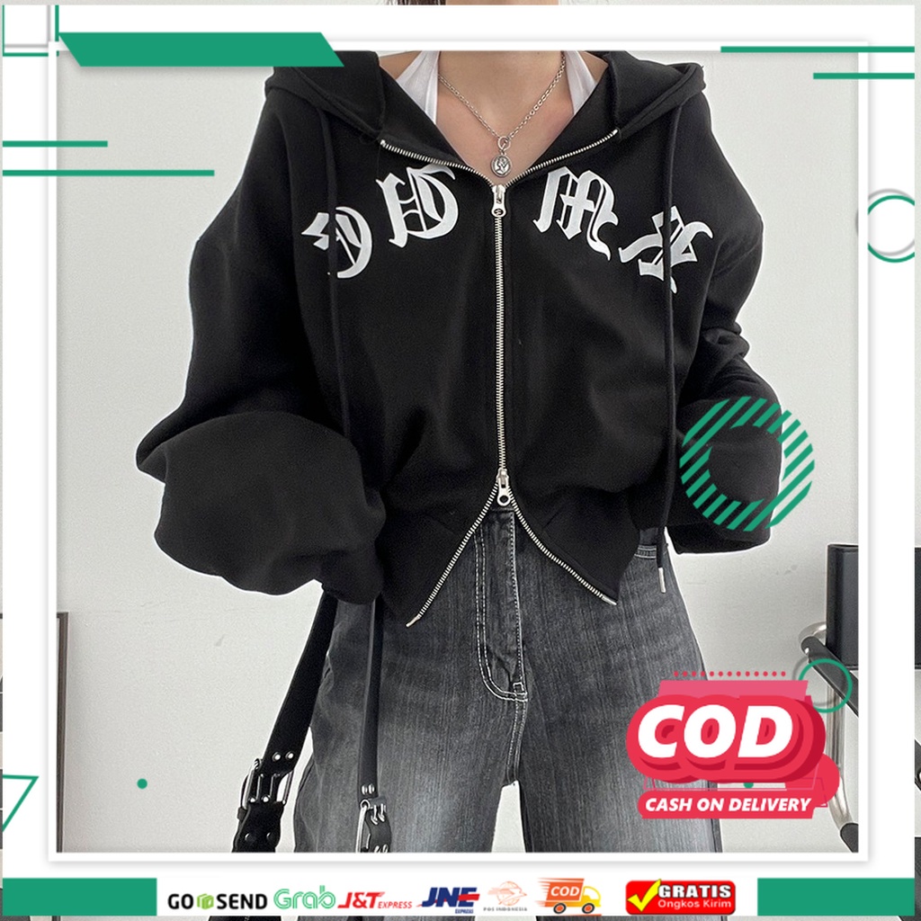 JAKET ORI MURAH / Hoodie JAPANESE Ziper Wanita Oversize | Jaket Sweater Double Ziper Wanita Korean S