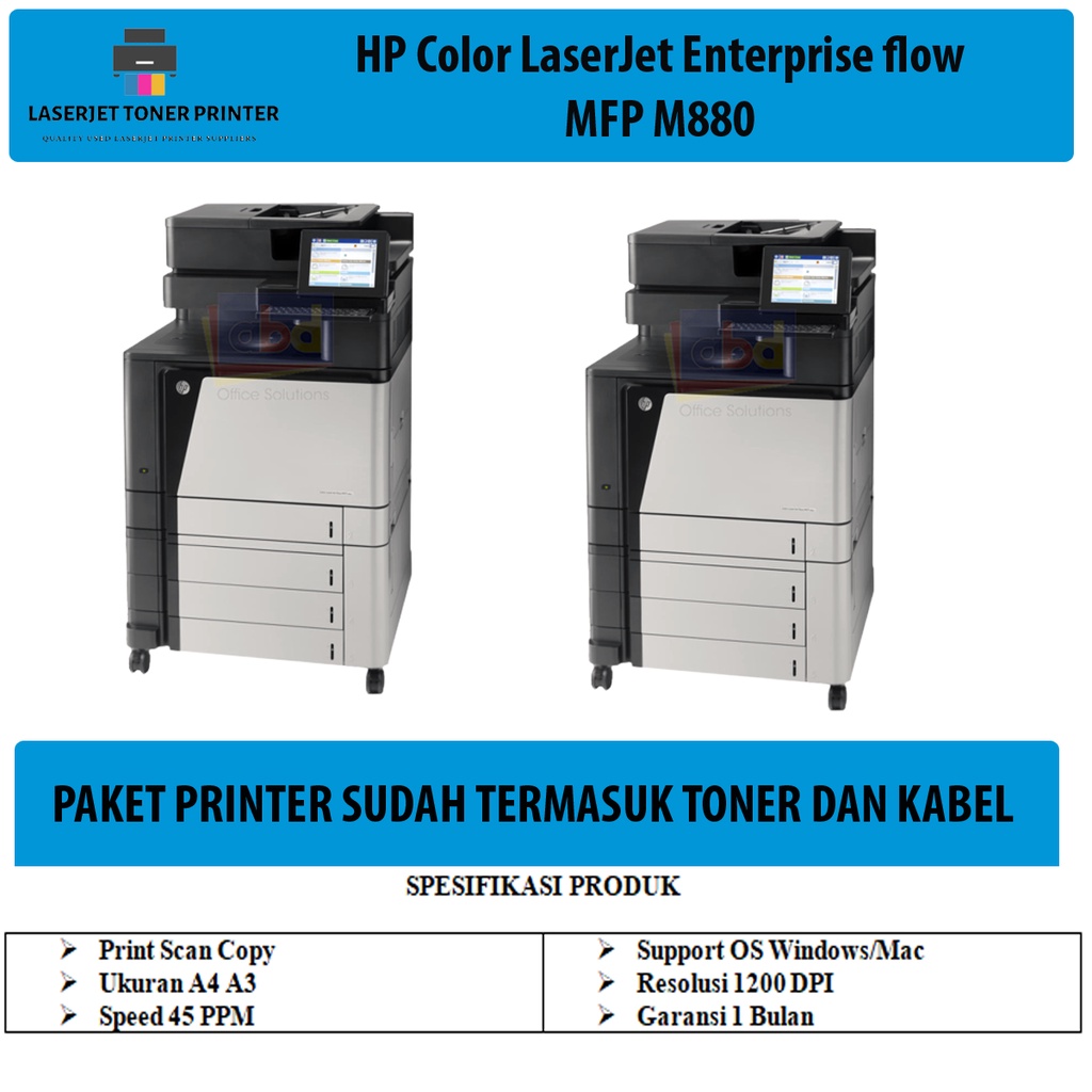 Printer HP Color LaserJet Enterprise flow MFP M880 - A3 Warna - All In One - 40 PPM