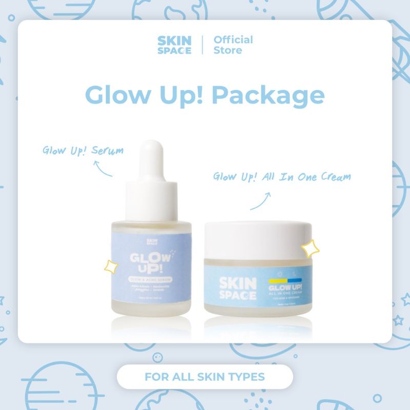 BPOM Skinspace Glow Up Package | Moisturizer Skin Space | Serum Skin Space