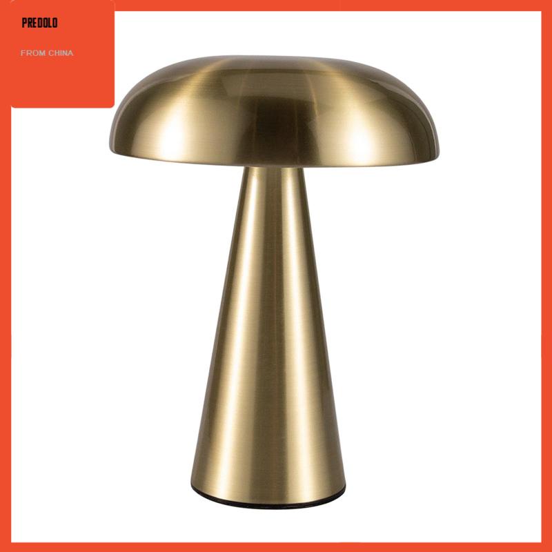 [Predolo] Lampu Meja Jamur Peredupan Sentuh USB LED Night Light Untuk Dapur golden