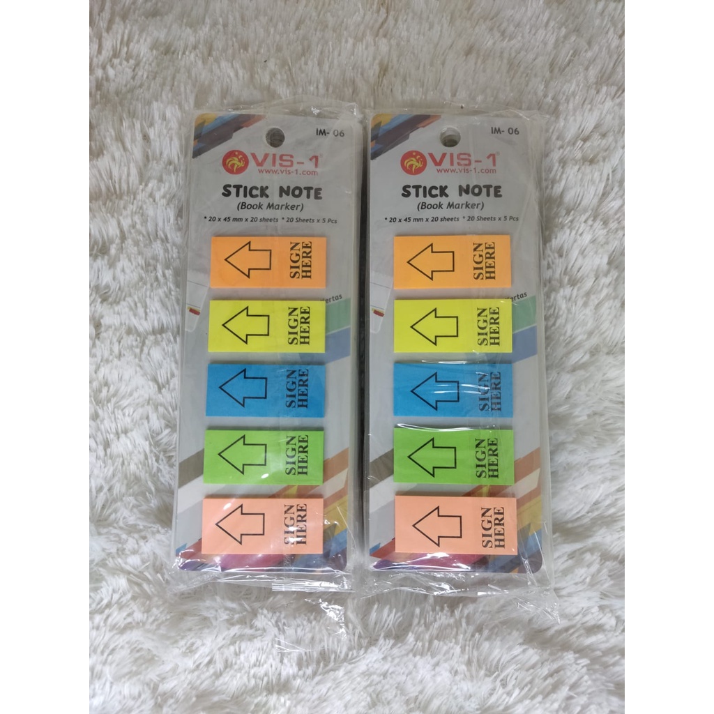

Sticky Notes Panah SIGN HERE ( 5 Warna ) VIS-1 IM-06