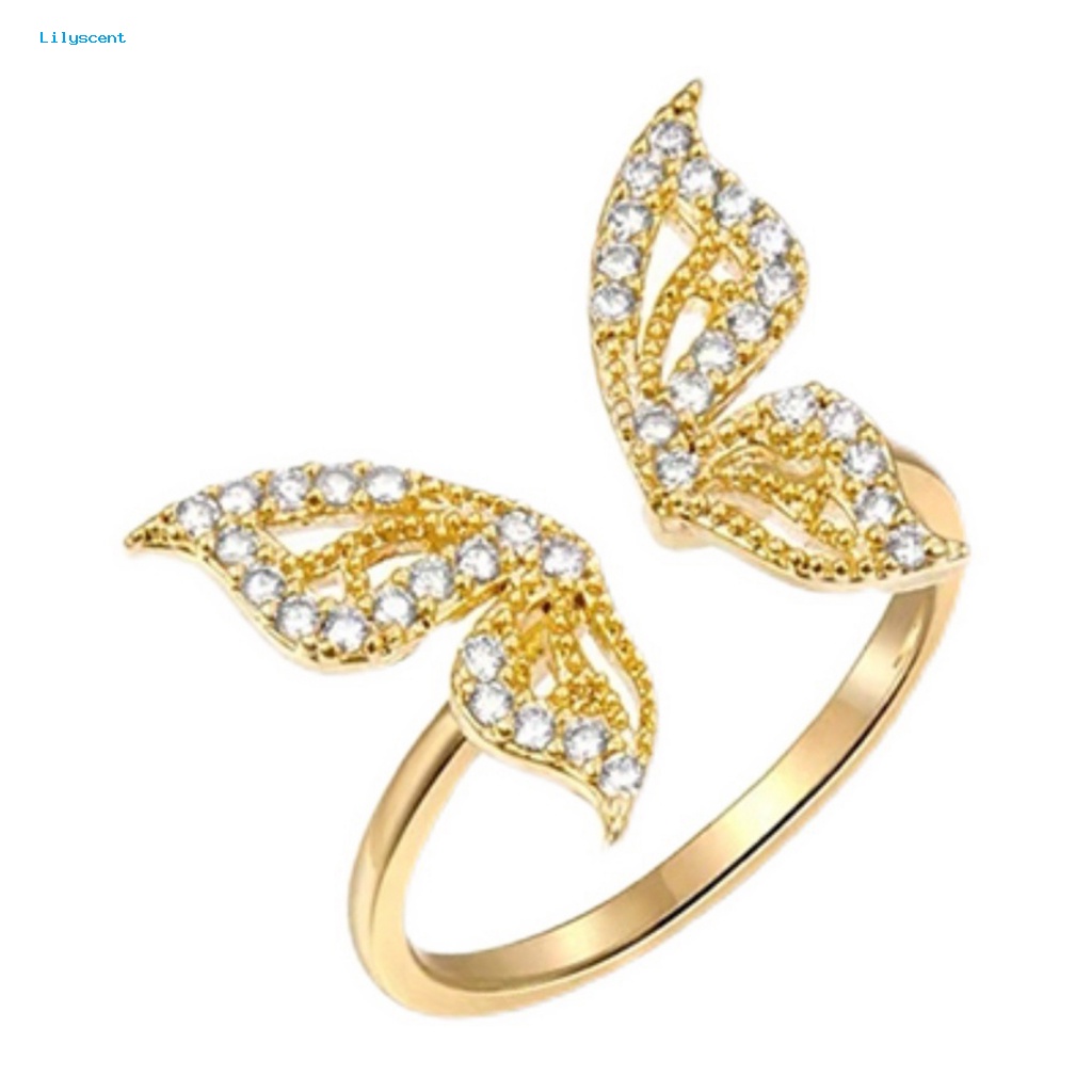 Lilyscent Cincin Jari Tahan Lama Untuk Pakaian Sehari-Hari Wanita Cincin Kawin Temperamen Sederhana Eye-catching