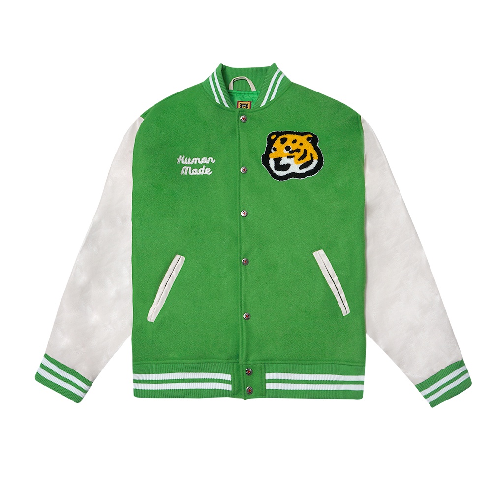 Human Made Hot Dog Tiger Varsity Jacket Green