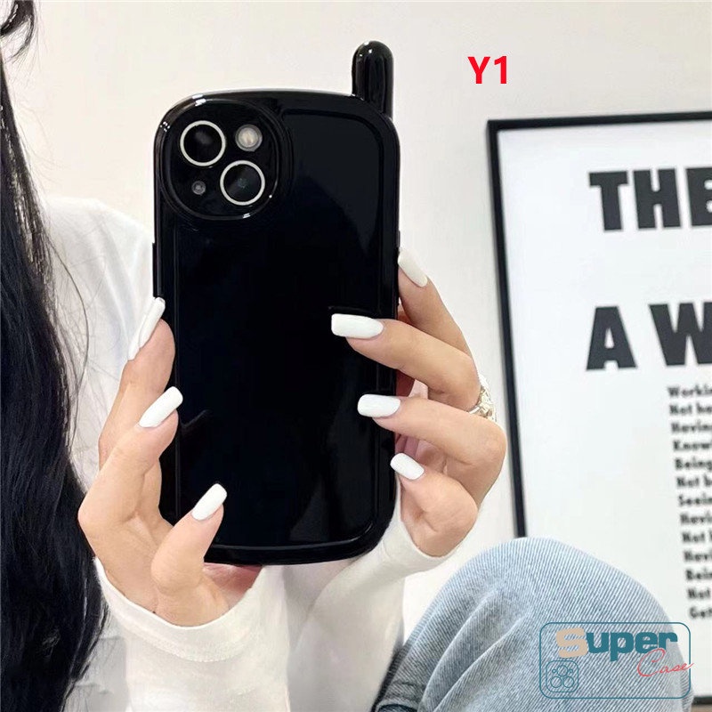 IPHONE Casing Ponsel Vintage Warna Solid Permen Macaron Sederhana Kompatibel Untuk Iphone7 8 14 Plus XR 13 11 12 Pro MAX X XS MAX SE 2020 Klasik Retro Desain Ponsel Glossy TPU Soft Cover